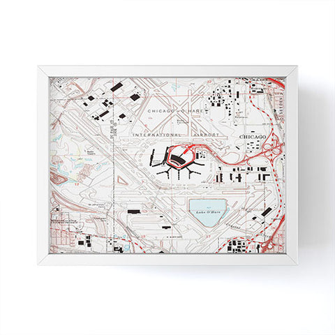 Adam Shaw ORD Chicago OHare Airport Map Framed Mini Art Print