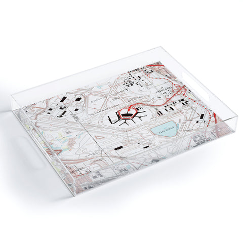 Adam Shaw ORD Chicago OHare Airport Map Acrylic Tray