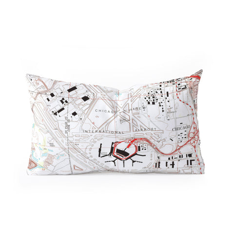 Adam Shaw ORD Chicago OHare Airport Map Oblong Throw Pillow