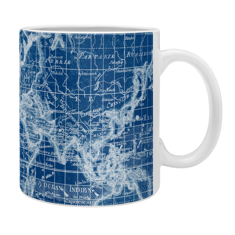 Adam Shaw World Map Blueprint Coffee Mug