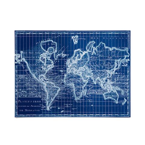 Adam Shaw World Map Blueprint Poster