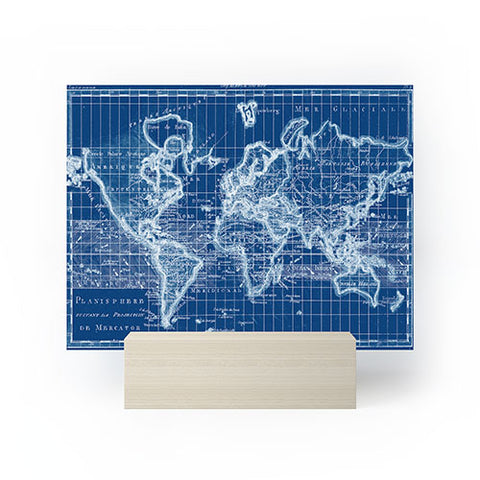 Adam Shaw World Map Blueprint Mini Art Print