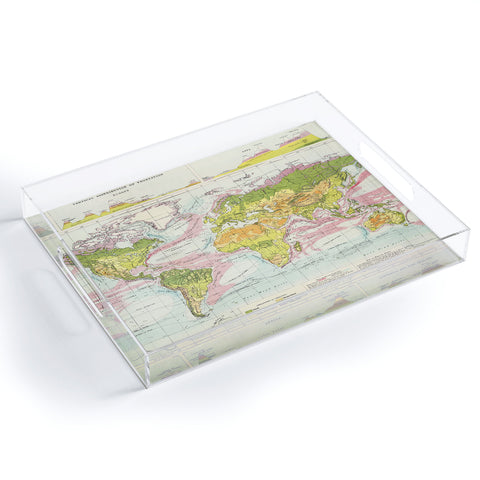 Adam Shaw World Map of Mother Nature Acrylic Tray