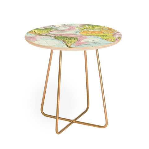 Adam Shaw World Map of Mother Nature Round Side Table