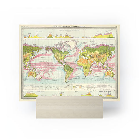 Adam Shaw World Map of Mother Nature Mini Art Print