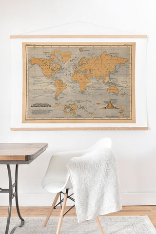 Adam Shaw World Map with Ocean Currents Art Print And Hanger