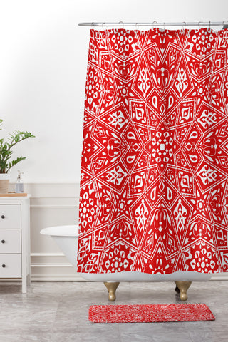 Aimee St Hill Amirah Red Shower Curtain And Mat
