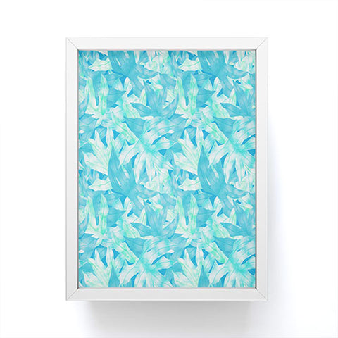 Aimee St Hill Aqua Leaves Framed Mini Art Print