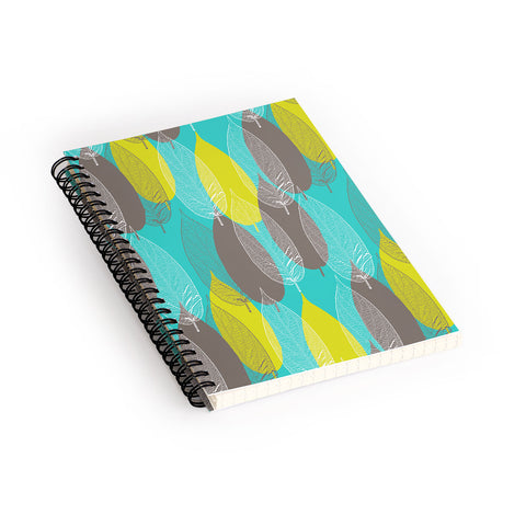 Aimee St Hill Big Leaves Blue Spiral Notebook