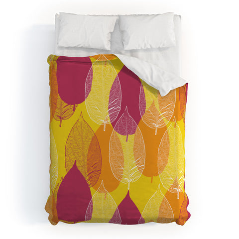 Aimee St Hill Big Leaves Yellow Duvet Cover