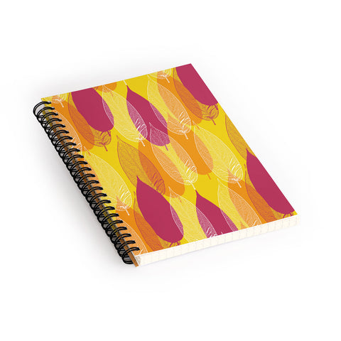 Aimee St Hill Big Leaves Yellow Spiral Notebook