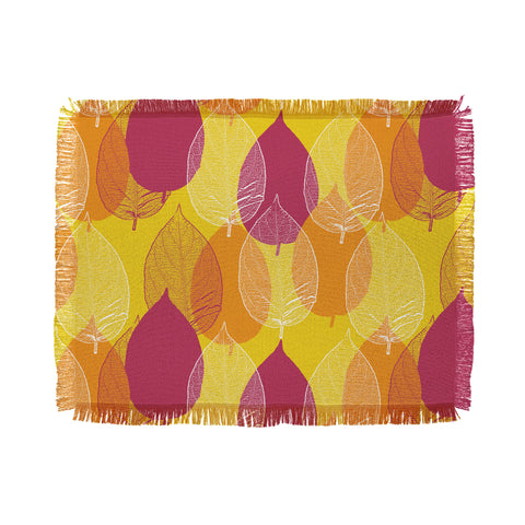 Aimee St Hill Big Leaves Yellow Throw Blanket
