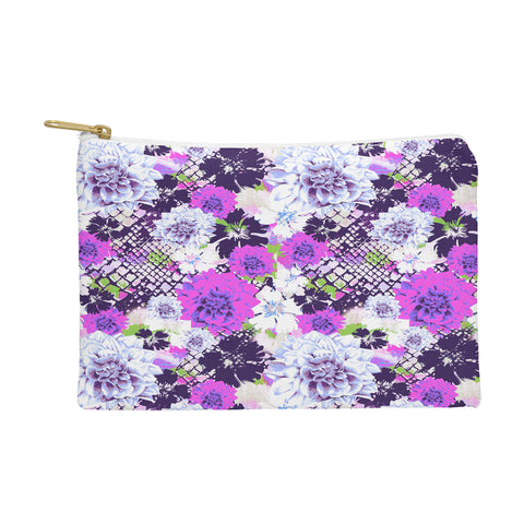 Aimee St Hill Croc And Flowers Blue Pouch