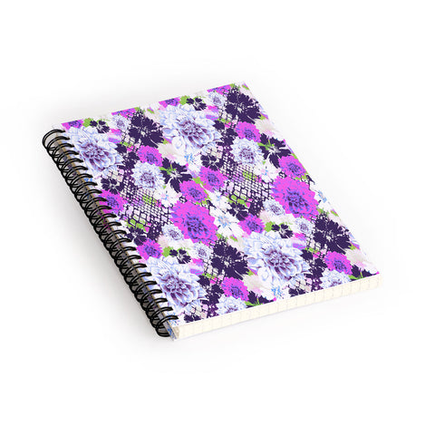 Aimee St Hill Croc And Flowers Blue Spiral Notebook