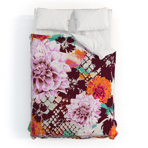Aimee St Hill Croc And Flowers Orange Duvet Cover