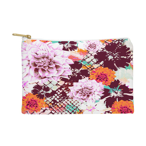 Aimee St Hill Croc And Flowers Orange Pouch