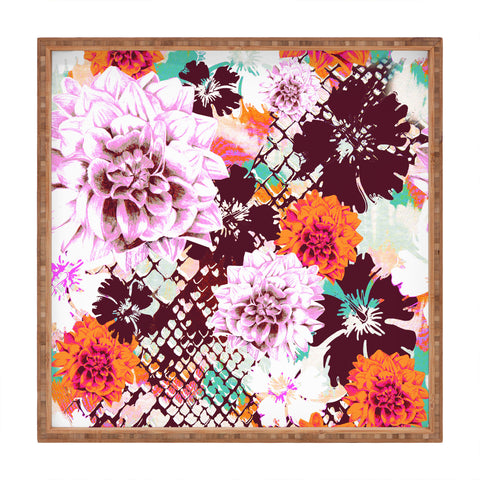 Aimee St Hill Croc And Flowers Orange Square Tray