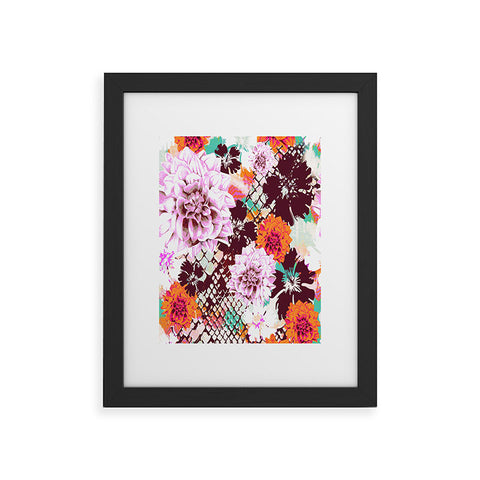 Aimee St Hill Croc And Flowers Orange Framed Art Print