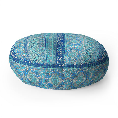 Aimee St Hill Farah Stripe Blue Floor Pillow Round