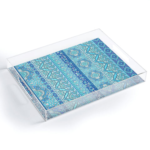Aimee St Hill Farah Stripe Blue Acrylic Tray
