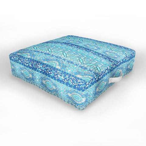 Aimee St Hill Farah Stripe Blue Outdoor Floor Cushion