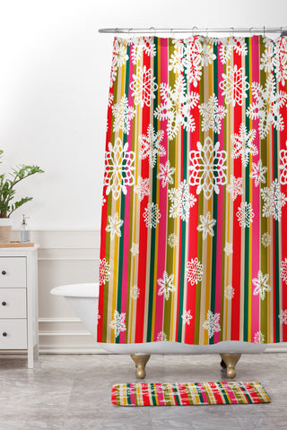 Aimee St Hill Flakes Shower Curtain And Mat