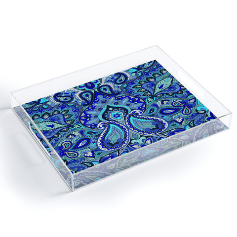 Aimee St Hill Paisley Blue Acrylic Tray