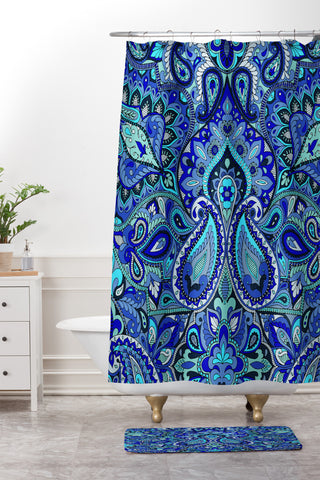 Aimee St Hill Paisley Blue Shower Curtain And Mat