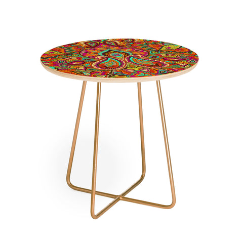 Aimee St Hill Paisley Orange Round Side Table