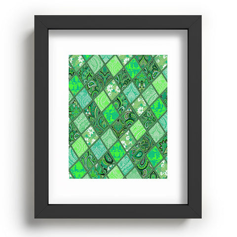 Aimee St Hill Patchwork Paisley Green Recessed Framing Rectangle