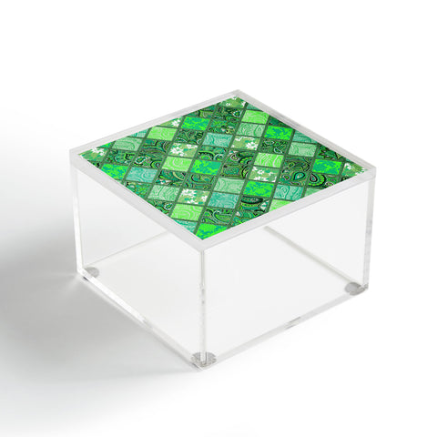 Aimee St Hill Patchwork Paisley Green Acrylic Box