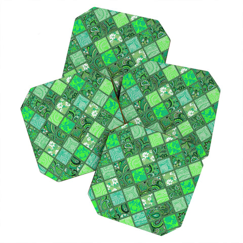 Aimee St Hill Patchwork Paisley Green Coaster Set