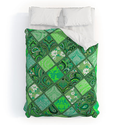 Aimee St Hill Patchwork Paisley Green Duvet Cover