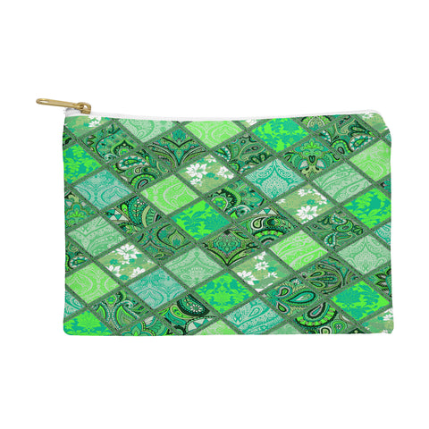 Aimee St Hill Patchwork Paisley Green Pouch
