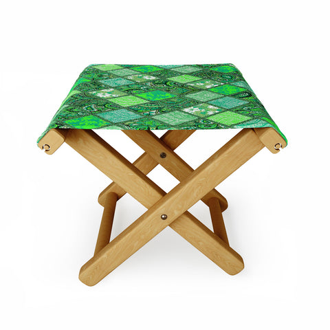 Aimee St Hill Patchwork Paisley Green Folding Stool