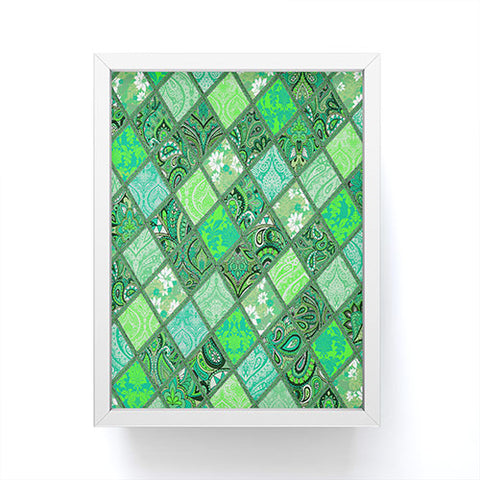Aimee St Hill Patchwork Paisley Green Framed Mini Art Print