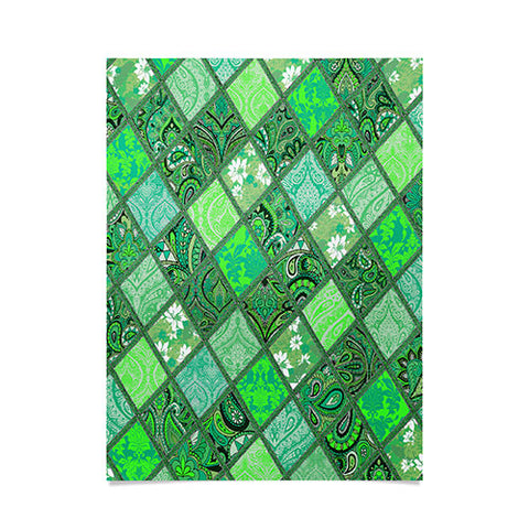 Aimee St Hill Patchwork Paisley Green Poster