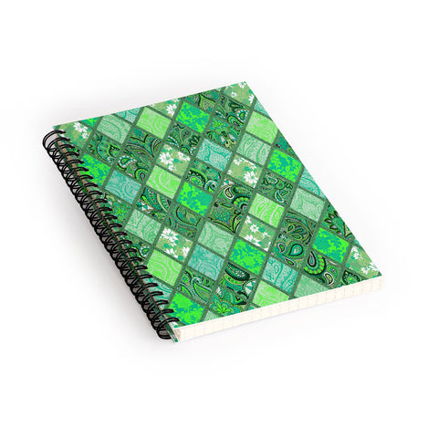 Aimee St Hill Patchwork Paisley Green Spiral Notebook