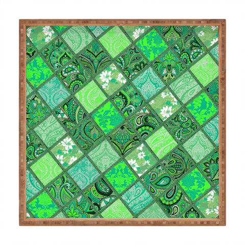 Aimee St Hill Patchwork Paisley Green Square Tray