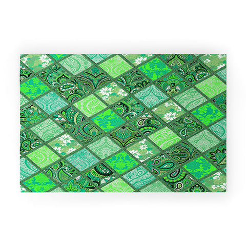 Aimee St Hill Patchwork Paisley Green Welcome Mat