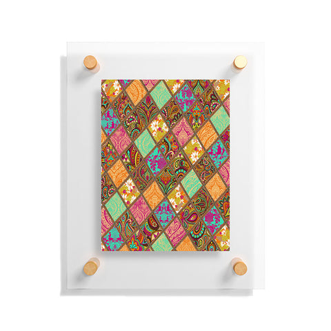 Aimee St Hill Patchwork Paisley Orange Floating Acrylic Print