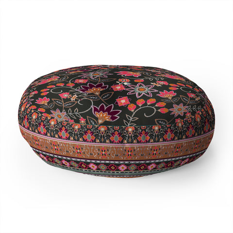 Aimee St Hill Semera Floral Rust Floor Pillow Round