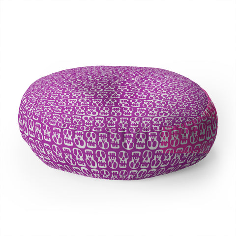 Aimee St Hill Skulls Purple Floor Pillow Round