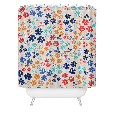 Ali Benyon Bed Of Flowers Shower Curtain
