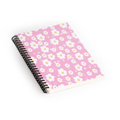 Ali Benyon Pink Daisy Spiral Notebook
