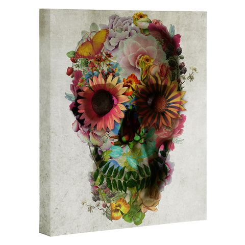 Ali Gulec Gardening Floral Skull Art Canvas