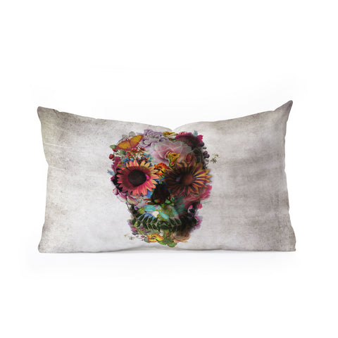 Ali Gulec Gardening Floral Skull Oblong Throw Pillow