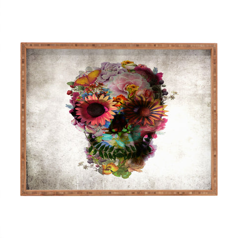 Ali Gulec Gardening Floral Skull Rectangular Tray