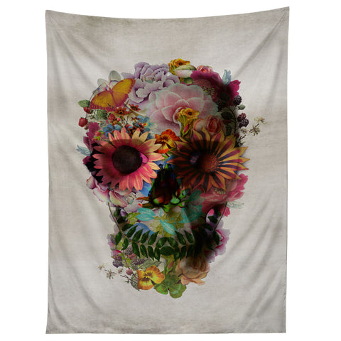 Ali Gulec Gardening Floral Skull Tapestry