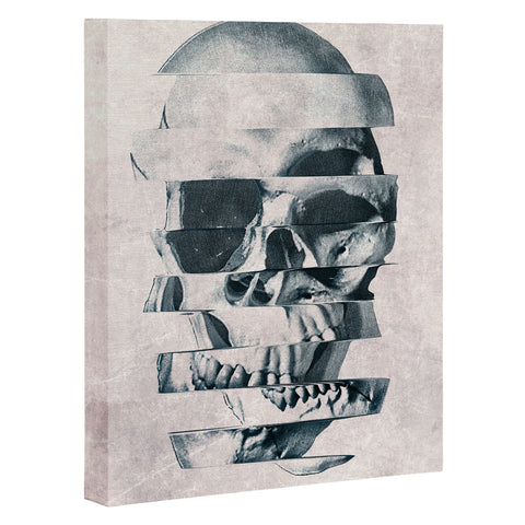 Ali Gulec Glitch Skull Mono Art Canvas